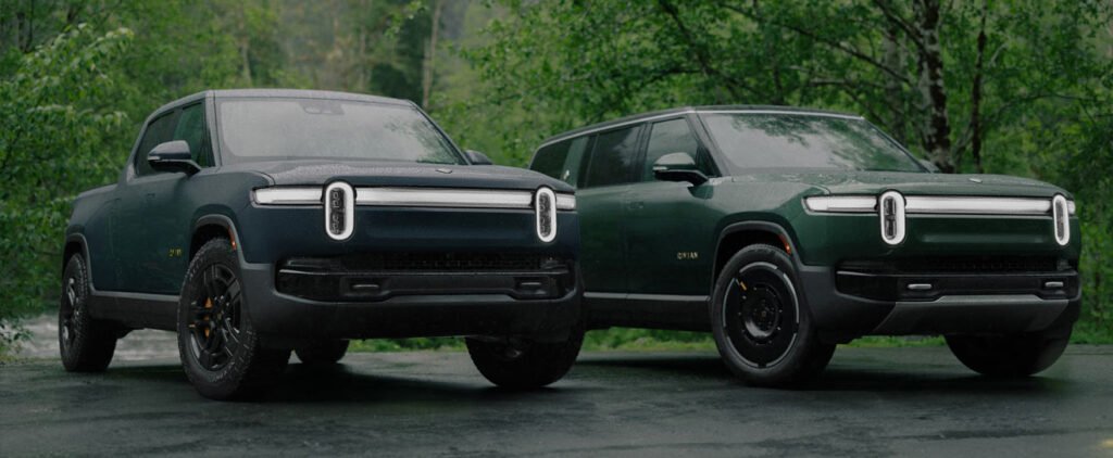 Rivian R1T at Enthusiast Auto Works, a Rivian Certified Collision Network shop in New Rochelle NY